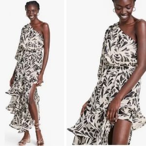 Alexis for target one shoulder tiered ruffle maxi dress size large NWT